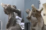 Průběh modelace chybějících míst v sochařské hlíně (foto Vítková)
