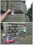 Sampling salt testing and cleaning stone bosses