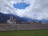 Müstair Monastery, a UNESCO World Heritage Site. The site has preserved plasterwork from all the building phases since its foundation in the Carolingian period.